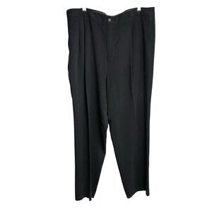 Tommy Bahama Mens 100% Silk Dress Pants Size 40 Black Pleated Travel Vacation